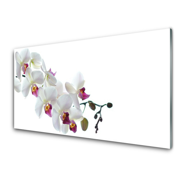 Glass Print Flowers floral white