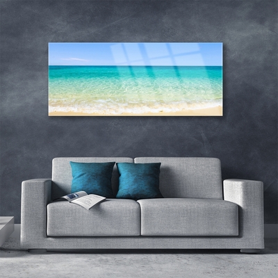 Glass Print Sea landscape blue