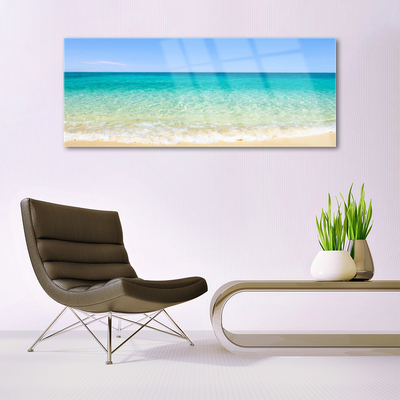 Glass Print Sea landscape blue