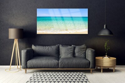 Glass Print Sea landscape blue