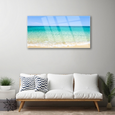 Glass Print Sea landscape blue