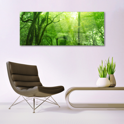 Glass Print Trees nature brown green