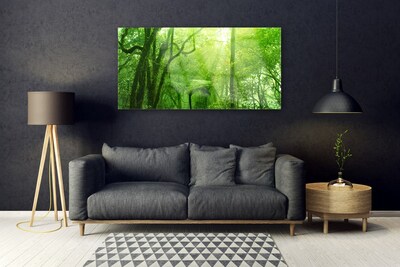 Glass Print Trees nature brown green