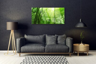 Glass Print Trees nature brown green