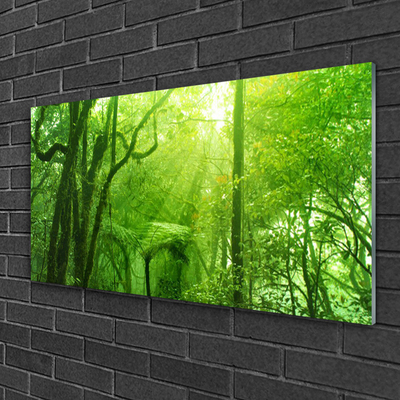 Glass Print Trees nature brown green