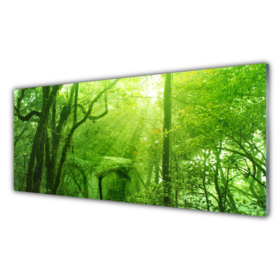 Glass Print Trees nature brown green