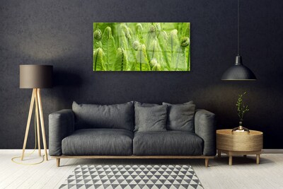 Glass Wall Art Plants floral green