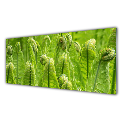 Glass Wall Art Plants floral green