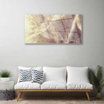 Glass Wall Art Dandelion floral grey