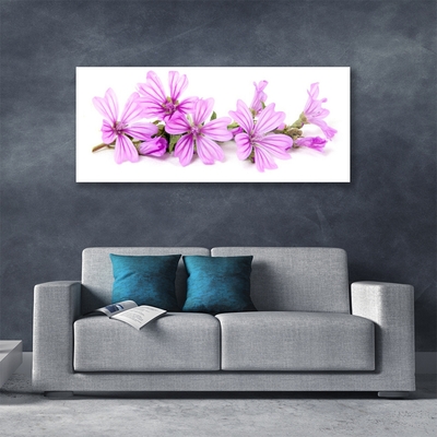 Glass Wall Art Flowers floral pink