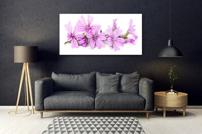 Glass Wall Art Flowers floral pink