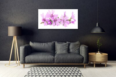 Glass Wall Art Flowers floral pink