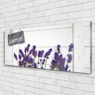 Glass Wall Art Flowers floral purple