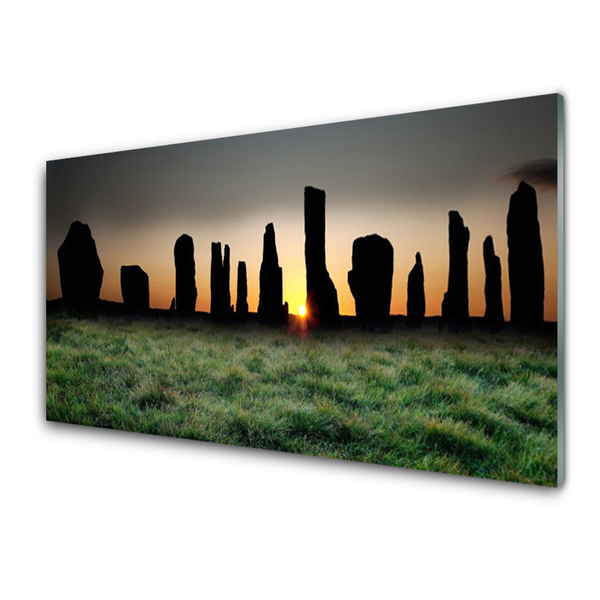 Glass Wall Art Rock art black