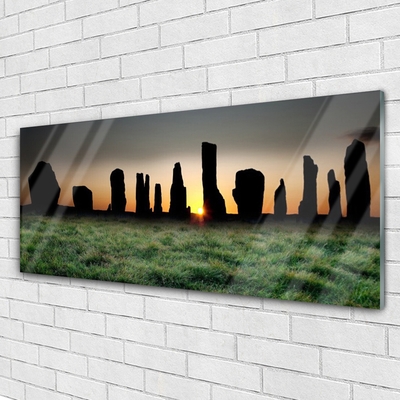 Glass Wall Art Rock art black