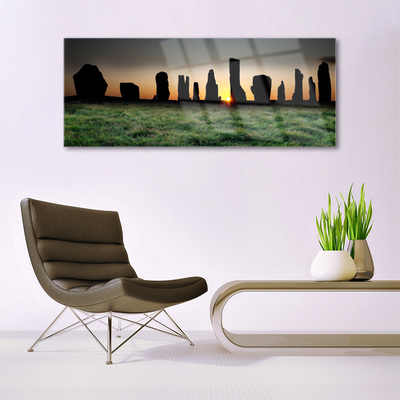 Glass Wall Art Rock art black