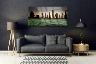 Glass Wall Art Rock art black