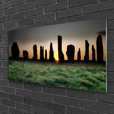 Glass Wall Art Rock art black