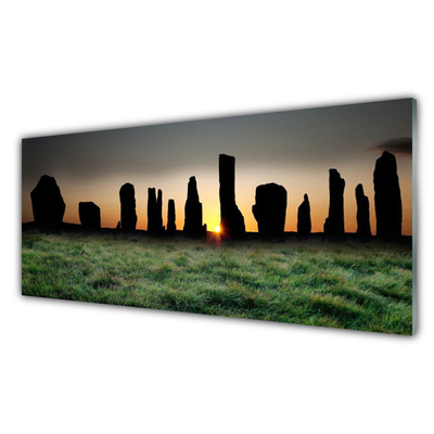 Glass Wall Art Rock art black