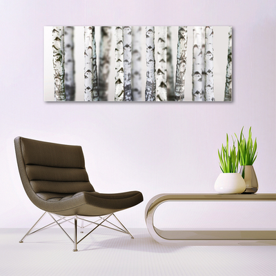 Glass Wall Art Trees nature black white