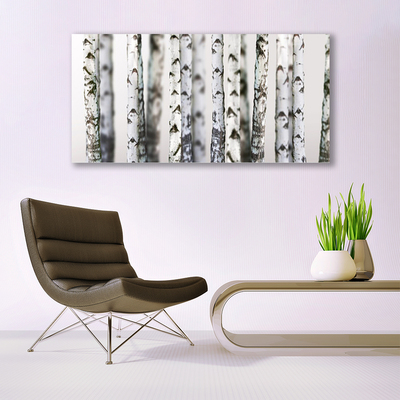 Glass Wall Art Trees nature black white