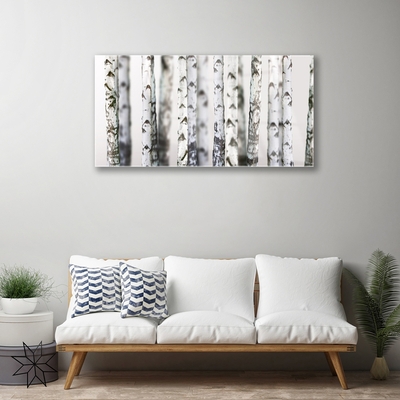 Glass Wall Art Trees nature black white