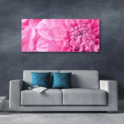 Glass Wall Art Flowers floral pink