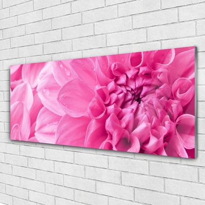 Glass Wall Art Flowers floral pink