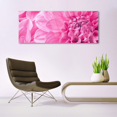 Glass Wall Art Flowers floral pink