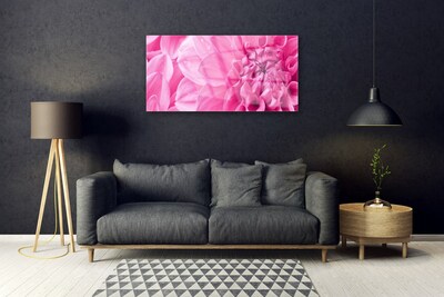 Glass Wall Art Flowers floral pink