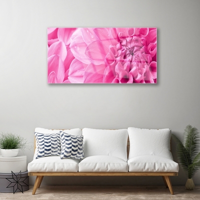 Glass Wall Art Flowers floral pink