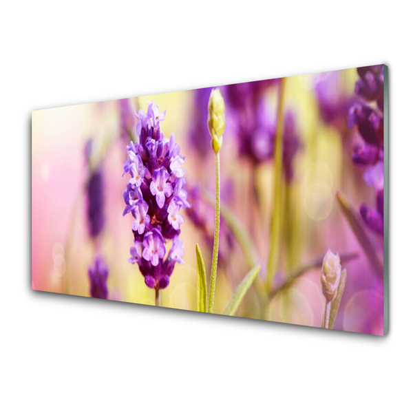 Glass Wall Art Flowers floral pink