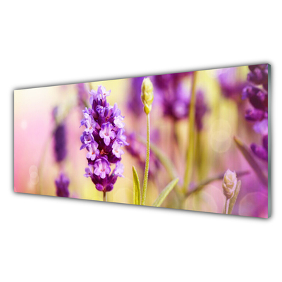 Glass Wall Art Flowers floral pink