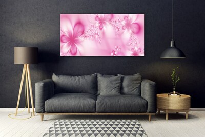 Glass Wall Art Abstract art pink