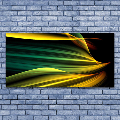 Glass Wall Art Abstract art blue yellow black green