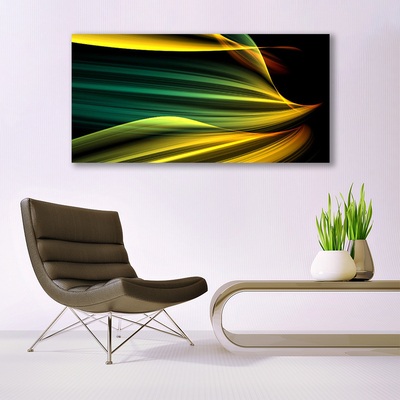 Glass Wall Art Abstract art blue yellow black green