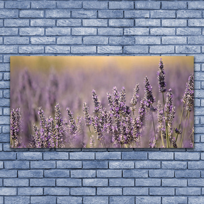 Glass Wall Art Flowers floral purple