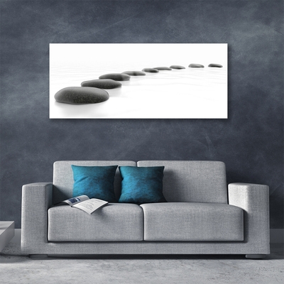 Glass Wall Art Stones art grey