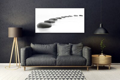 Glass Wall Art Stones art grey