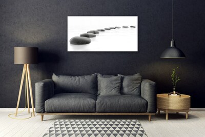 Glass Wall Art Stones art grey