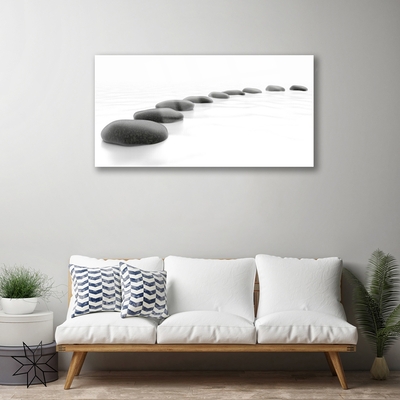 Glass Wall Art Stones art grey