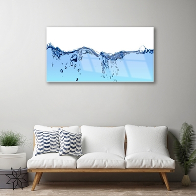 Glass Wall Art Water art blue