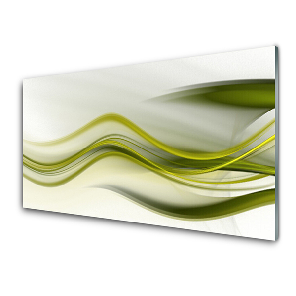 Glass Wall Art Abstract art green grey white