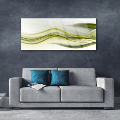 Glass Wall Art Abstract art green grey white