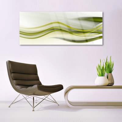 Glass Wall Art Abstract art green grey white