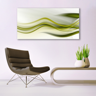 Glass Wall Art Abstract art green grey white