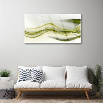 Glass Wall Art Abstract art green grey white