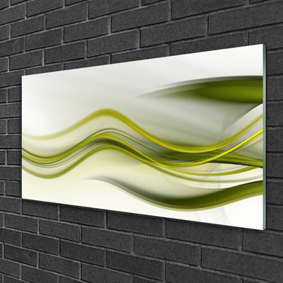 Glass Wall Art Abstract art green grey white