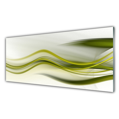 Glass Wall Art Abstract art green grey white