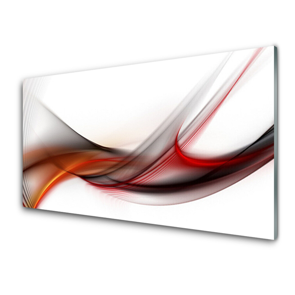 Glass Wall Art Abstract art yellow brown grey white